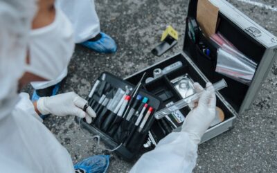 Technician reviewing server logs and timestamps during a forensic review after a WordPress compromise; indicators visible.